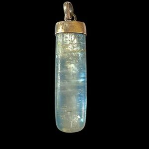 Sterling Silver Vintage Glowing Kyanite Gemstone Pendant
